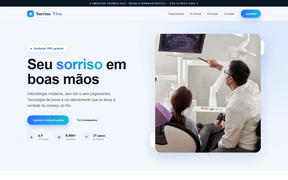 Tela inicial do projeto Clínica Odontológica